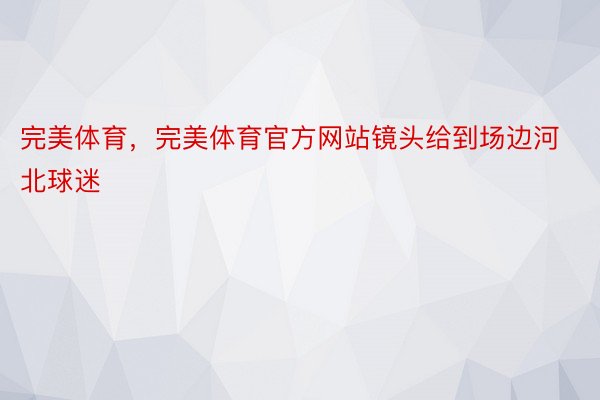 完美体育，完美体育官方网站镜头给到场边河北球迷